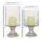 Set of 2 Clear Glass Vintage Hurricane Lamp, 10", 12"